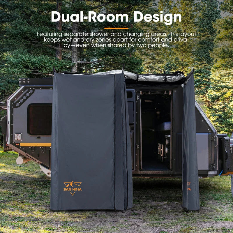 San Hima Dual Shower Awning Instant Fold-Out Ensuite Tent Camping Change Room - image 3
