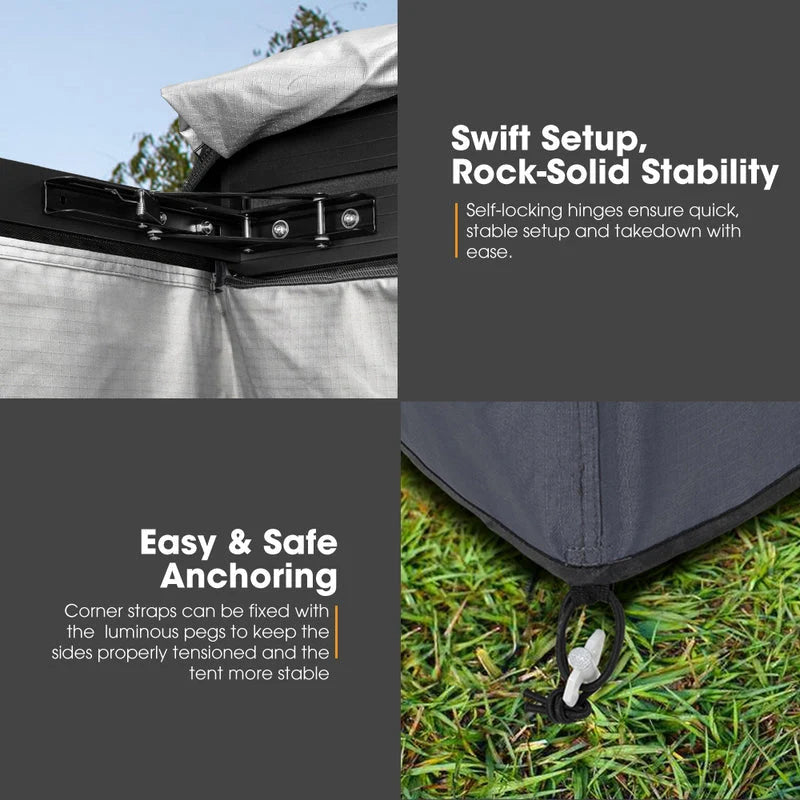 San Hima Dual Shower Awning Instant Fold-Out Ensuite Tent Camping Change Room - image 9