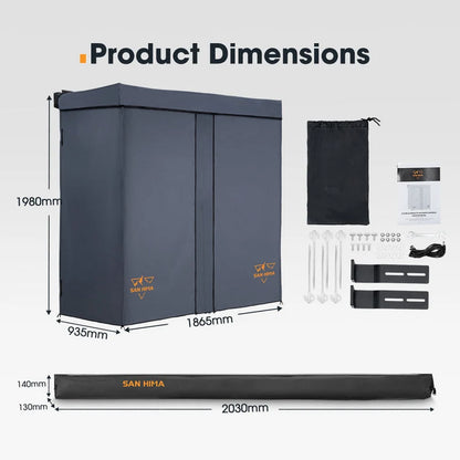 San Hima Dual Shower Awning Instant Fold-Out Ensuite Tent Camping Change Room - image 10