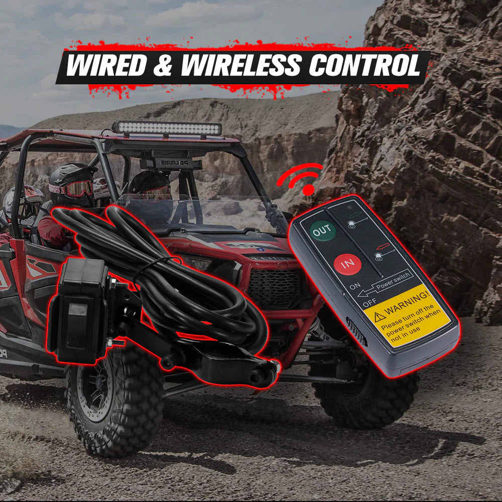Fieryred 4500LBS/2041KG Wireless 12V Electric Winch Synthetic Rope Boat Atv 4WD - image 5