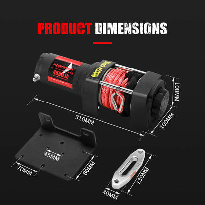 Fieryred 4500LBS/2041KG Wireless 12V Electric Winch Synthetic Rope Boat Atv 4WD - image 3