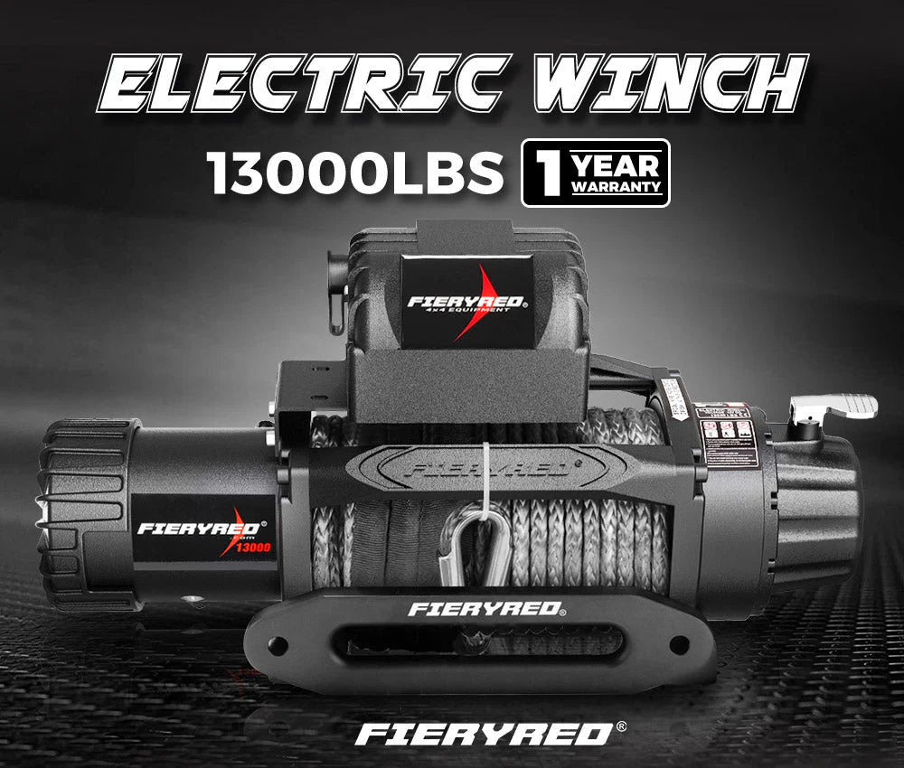 Fieryred 12V 13000LBS(5896KG) Electric Winch Synthetic Rope - image 2