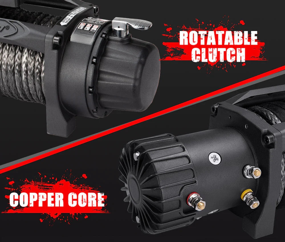 Fieryred 12V 13000LBS(5896KG) Electric Winch Synthetic Rope - image 5