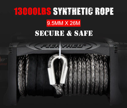 Fieryred 12V 13000LBS(5896KG) Electric Winch Synthetic Rope - image 8
