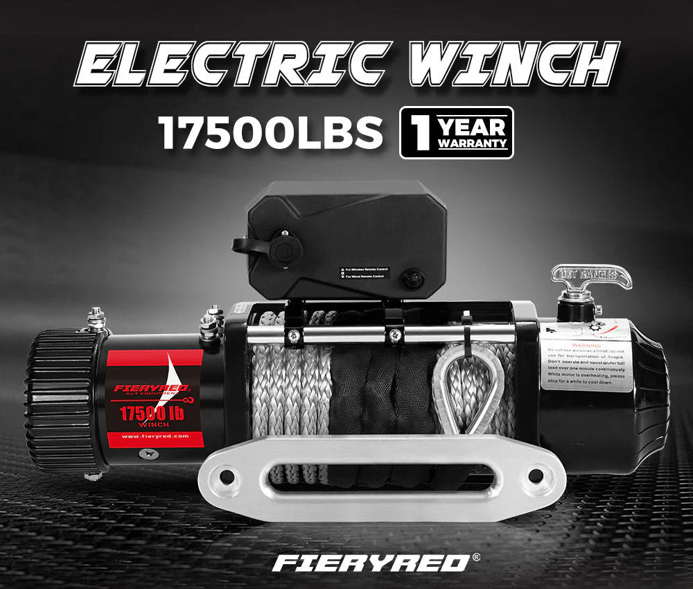 Fieryred 17500LBS Winch Wireless Synthetic Rope 12V Remote - image 2