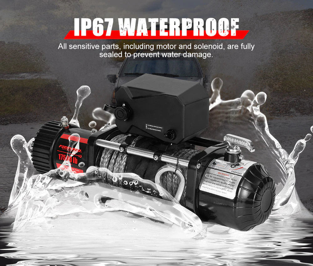 Fieryred 17500LBS Winch Wireless Synthetic Rope 12V Remote - image 7