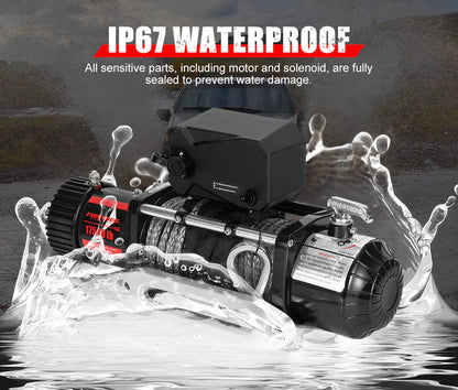 Fieryred 17500LBS Winch Wireless Synthetic Rope 12V Remote - image 7