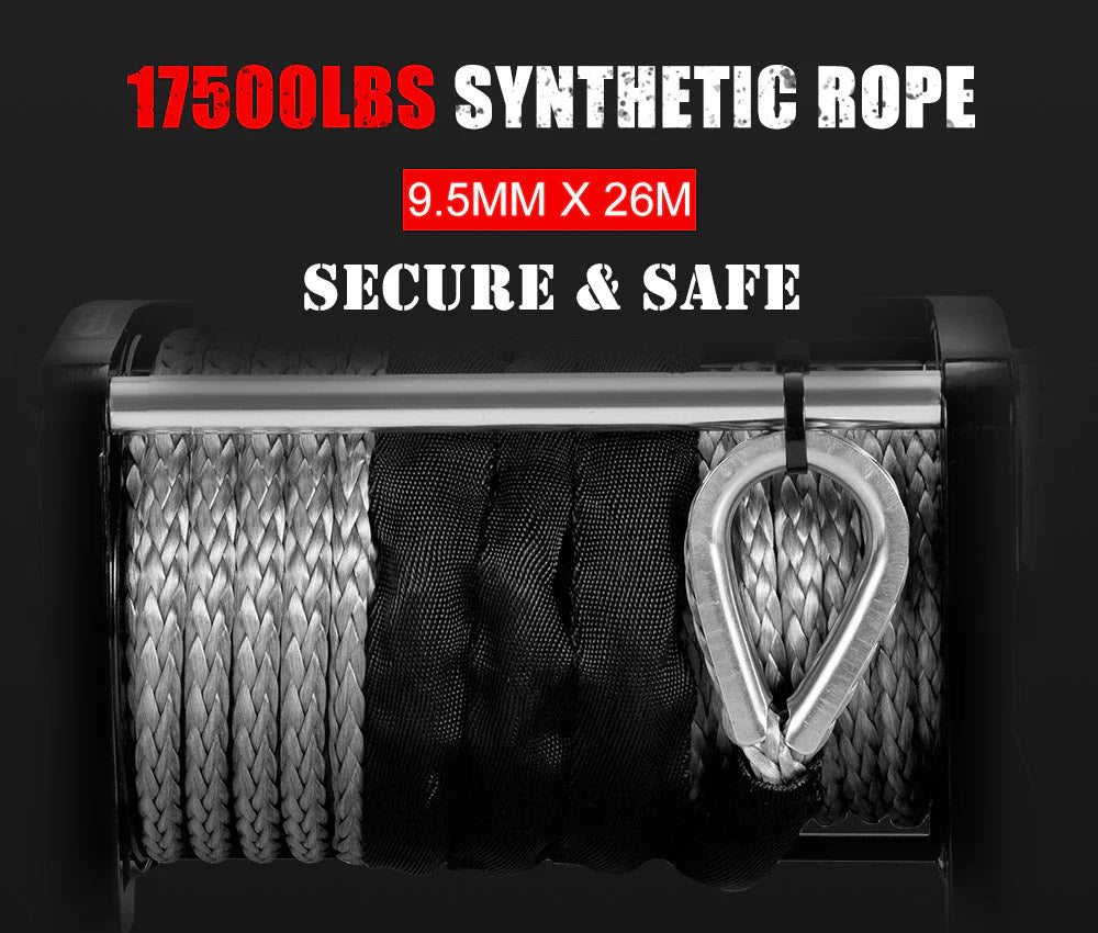 Fieryred 17500LBS Winch Wireless Synthetic Rope 12V Remote - image 8
