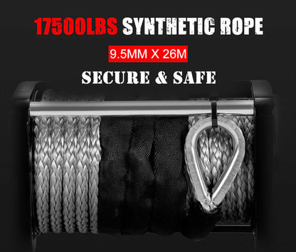 Fieryred 17500LBS Winch Wireless Synthetic Rope 12V Remote - image 8