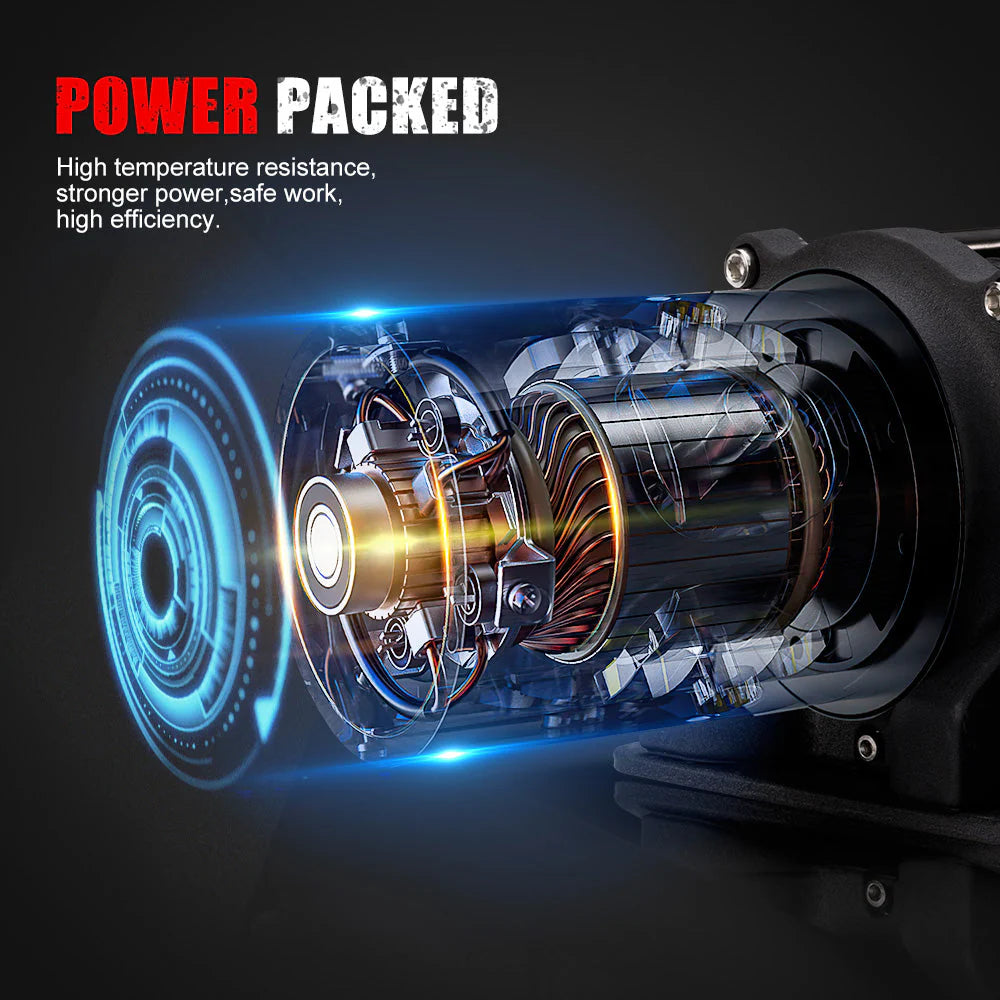Fieryred Electric Winch 12V 5500LBS(2494KG) Synthetic Rope Wireless Remotes ATV UTV Boat - image 2