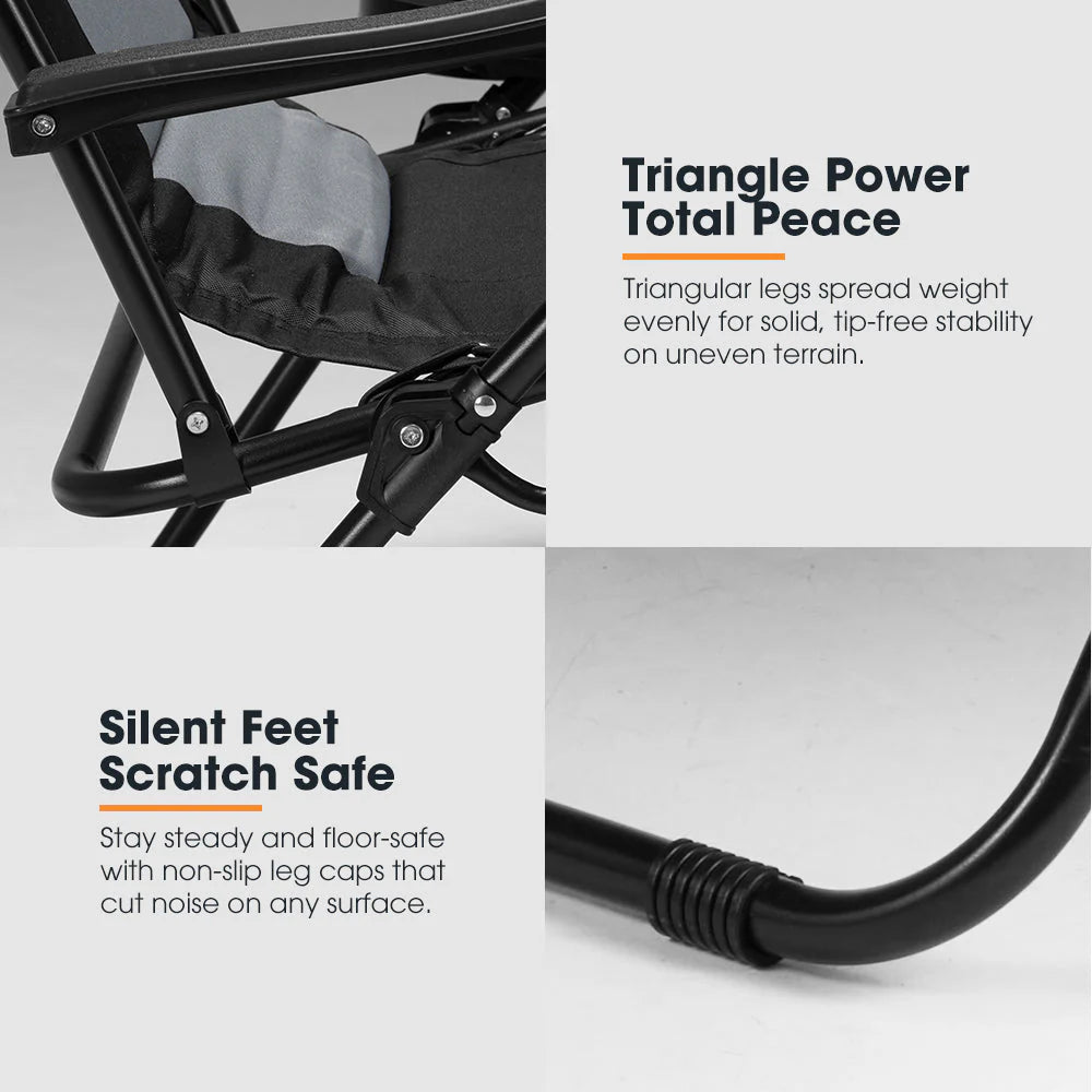 San Hima Folding Camping Chair Portable Lounge Recliner Thick Padding - image 8
