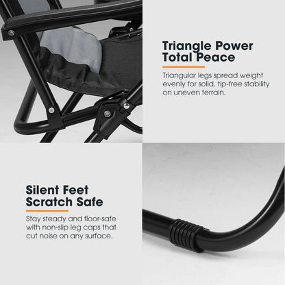 San Hima Folding Camping Chair Portable Lounge Recliner Thick Padding - image 8