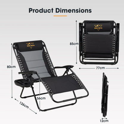 San Hima Folding Camping Chair Portable Lounge Recliner Thick Padding - image 10