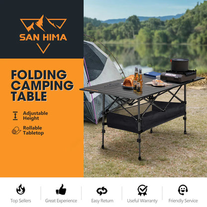 San Hima Folding Camping Table Adjustable Aluminium Portable - image 2