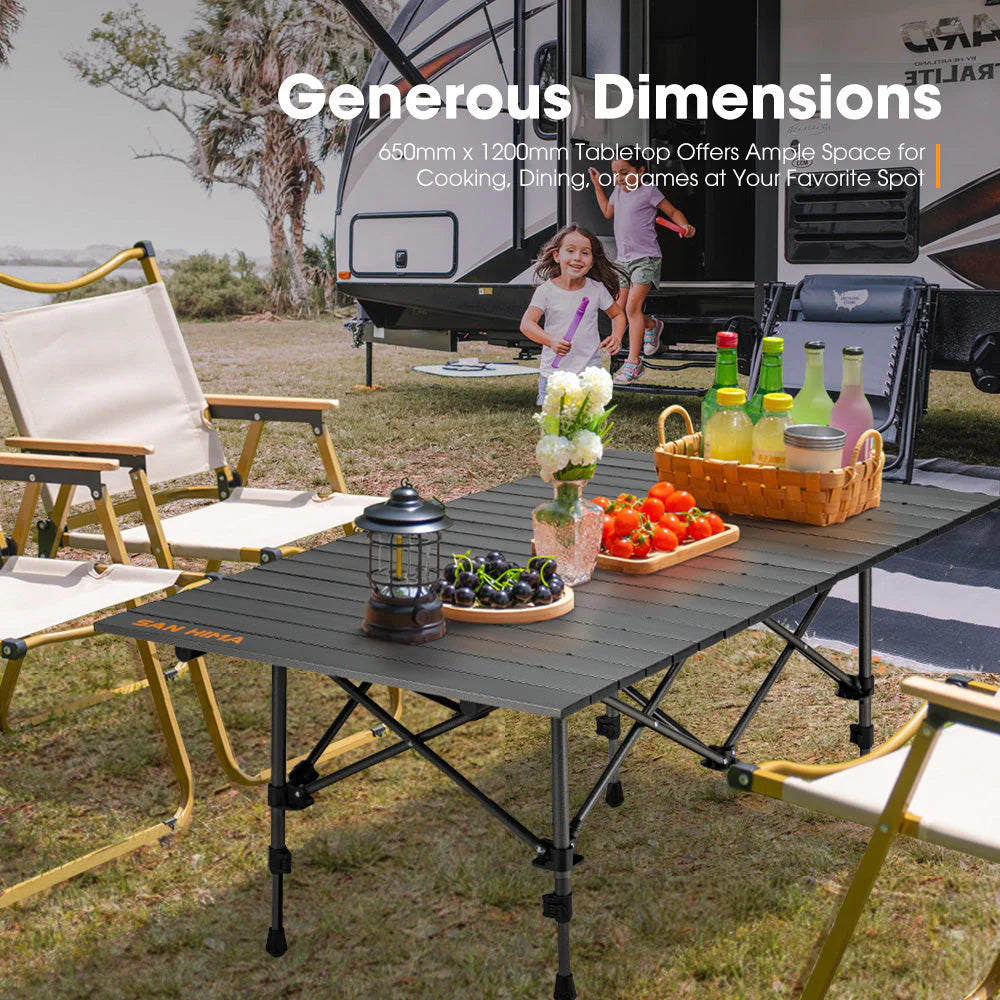 San Hima Folding Camping Table Adjustable Aluminium Portable - image 3