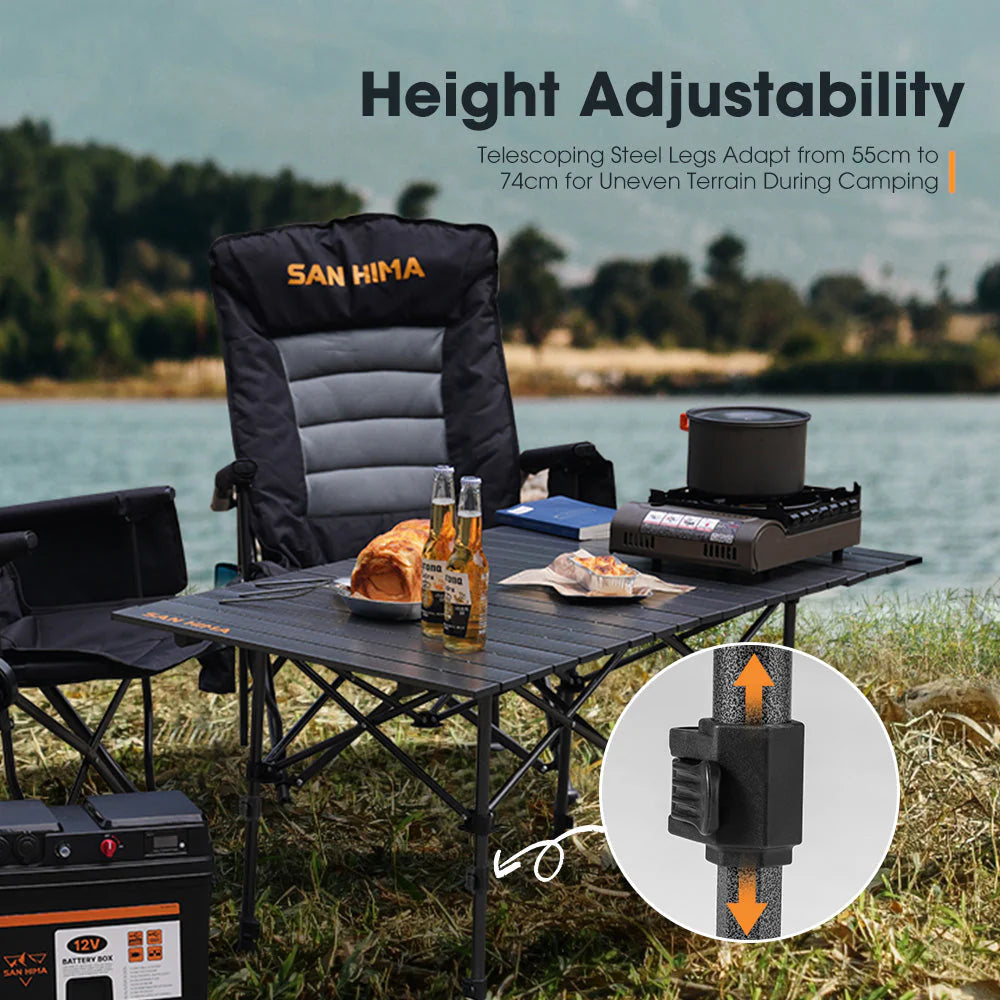 San Hima Folding Camping Table Adjustable Aluminium Portable - image 6