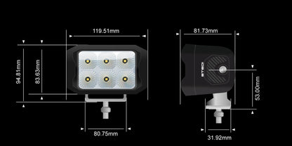 STEDI G6 Work Light dimensions diagram