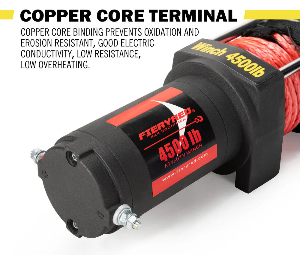 Fieryred 4500LBS/2041KG Wireless 12V Electric Winch Synthetic Rope Boat Atv 4WD - image 2