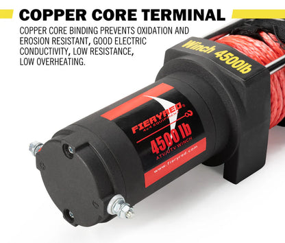 Fieryred 4500LBS/2041KG Wireless 12V Electric Winch Synthetic Rope Boat Atv 4WD - image 2