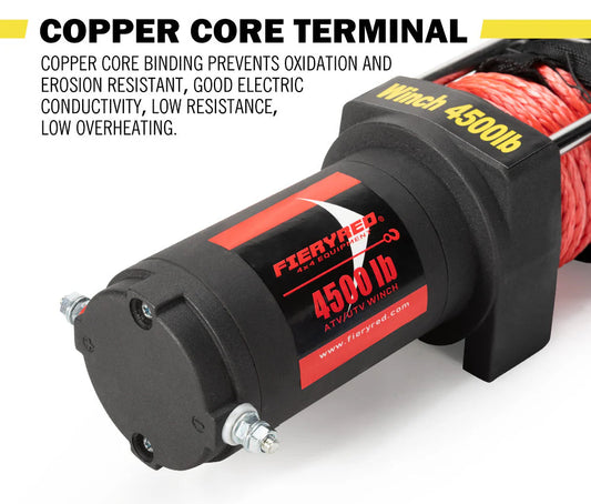 Fieryred 4500LBS/2041KG Wireless 12V Electric Winch Synthetic Rope Boat Atv 4WD - image 2