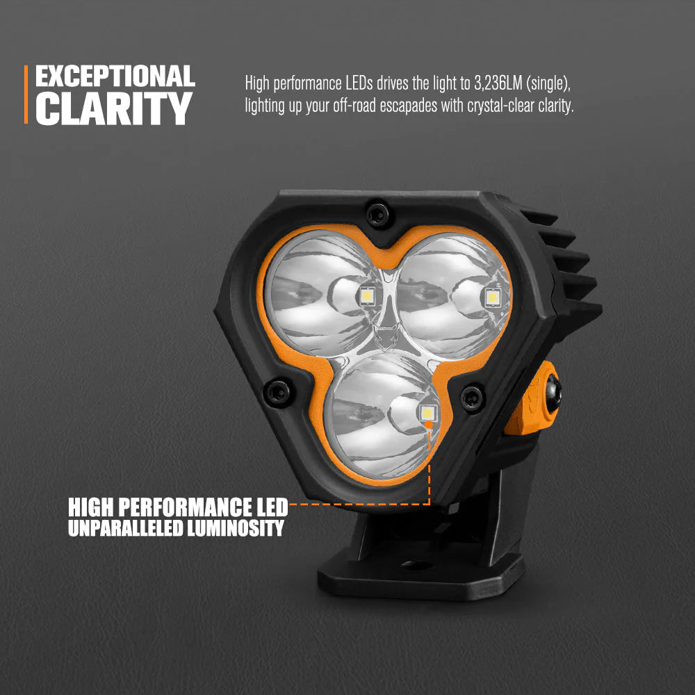 Lightfox Cygnus-3 3inch Pair LED Pod Lights 1Lux@1,181ft IP68 3,236 - image 3