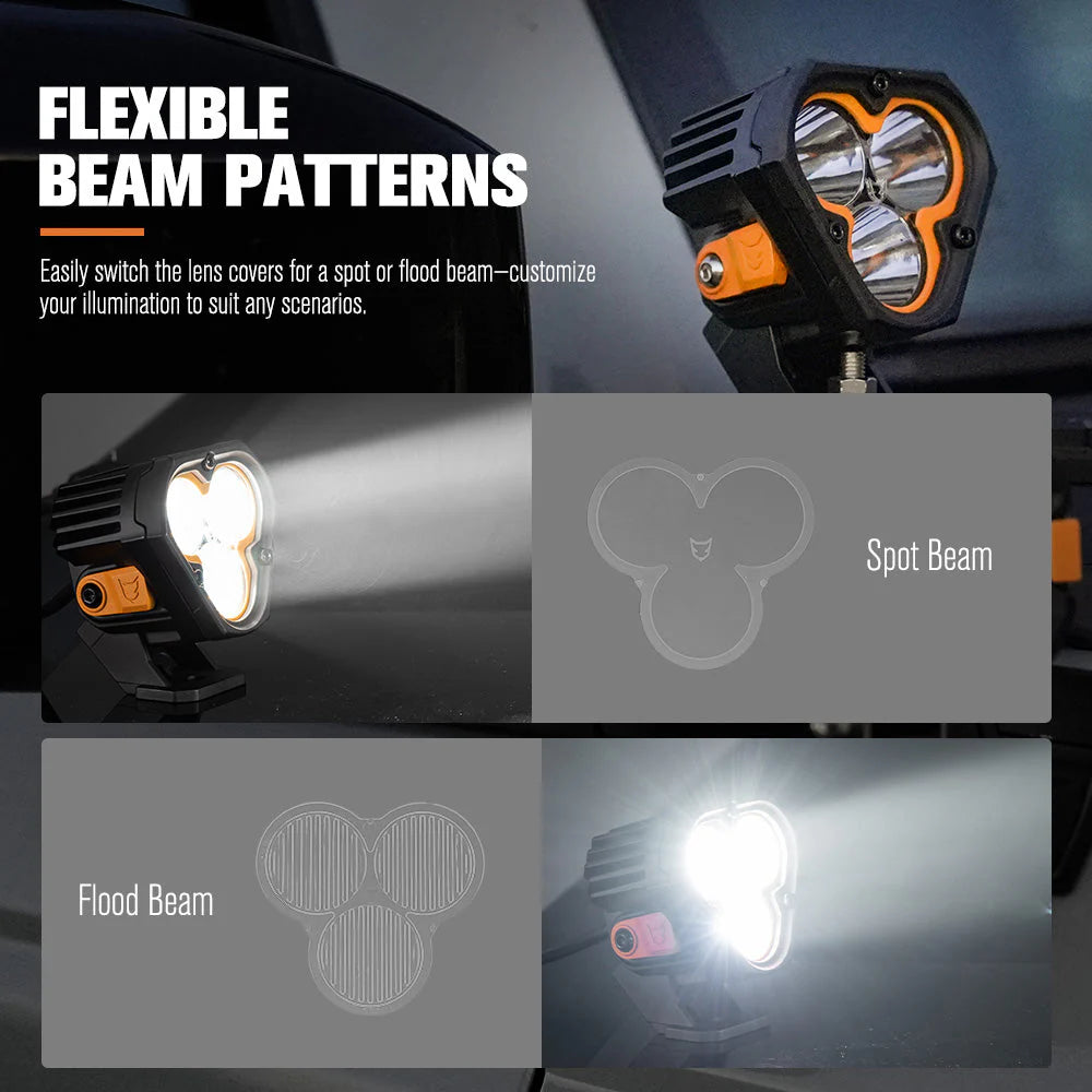 Lightfox Cygnus-3 3inch Pair LED Pod Lights 1Lux@1,181ft IP68 3,236 - image 5
