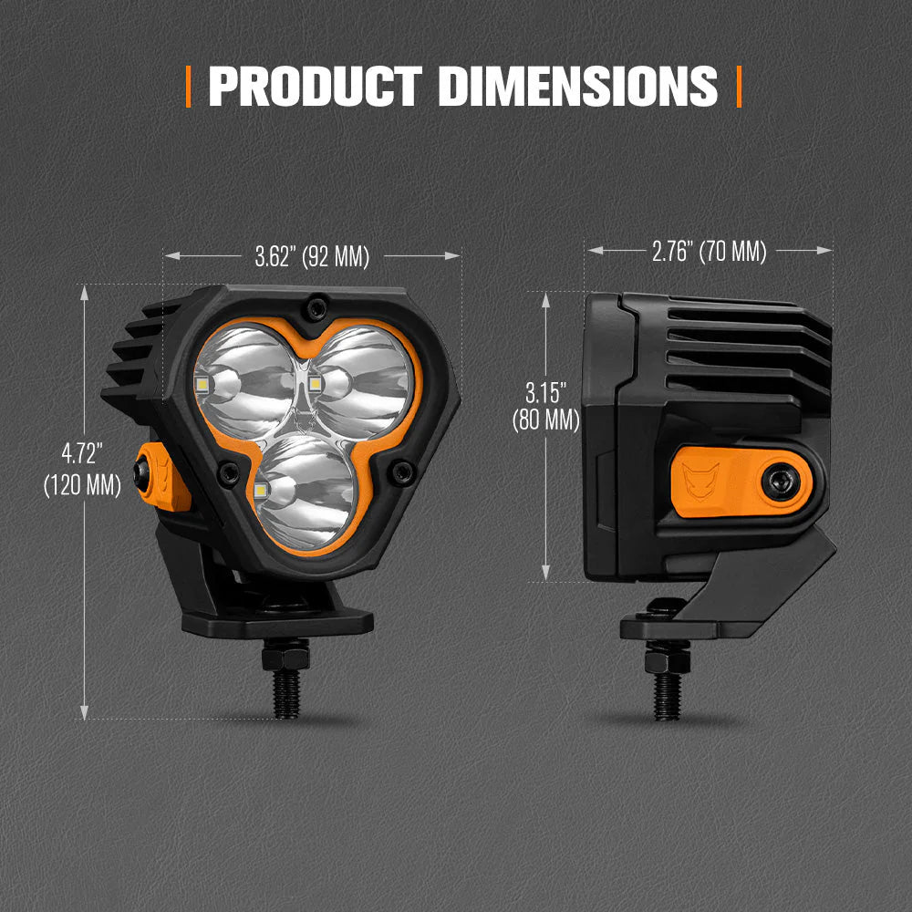 Lightfox Cygnus-3 3inch Pair LED Pod Lights 1Lux@1,181ft IP68 3,236 - image 9
