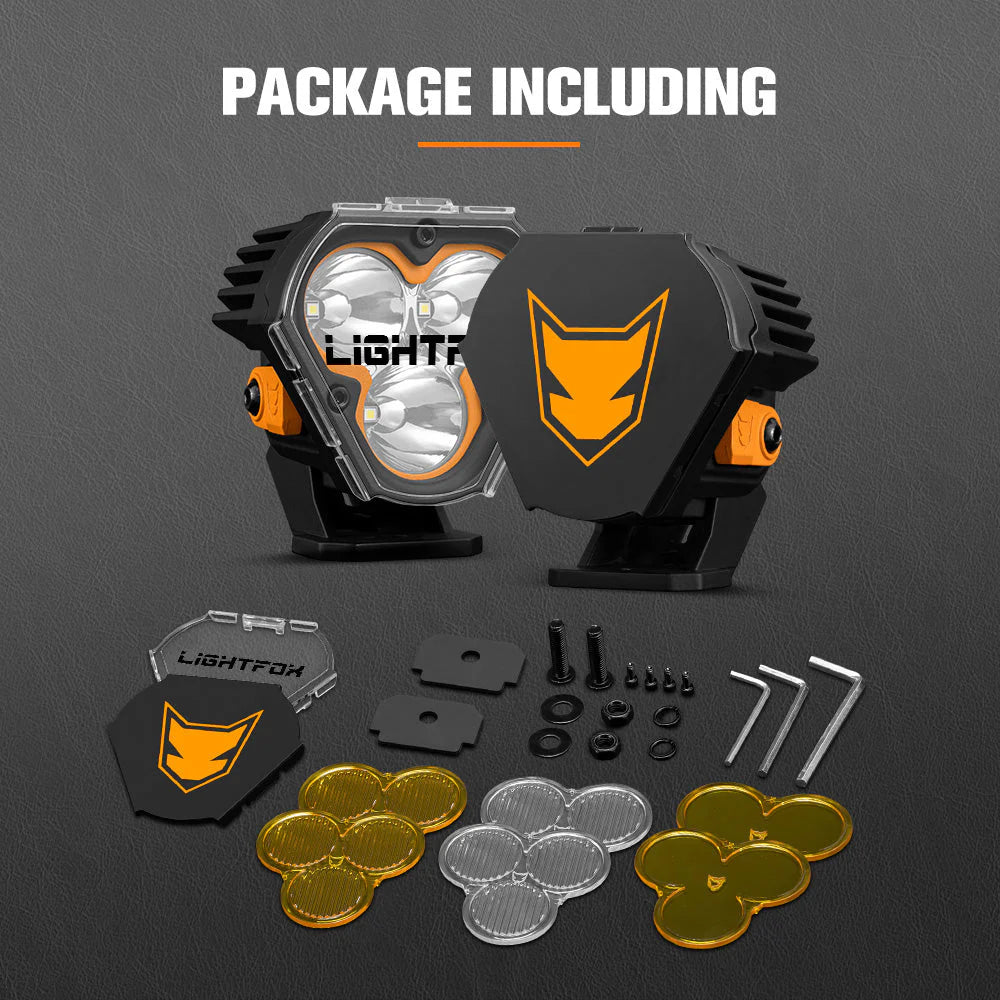 Lightfox Cygnus-3 3inch Pair LED Pod Lights 1Lux@1,181ft IP68 3,236 - image 10