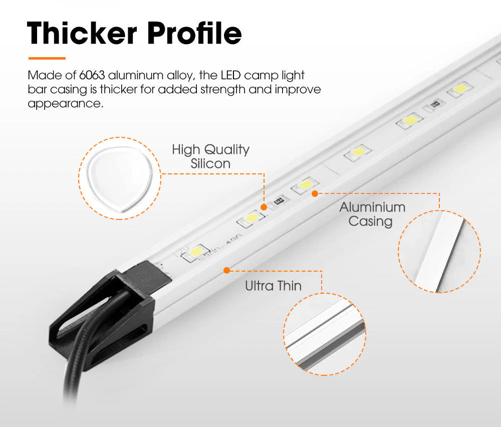 Lightfox 4PCS 12V LED Strip Light Bar Waterproof White Lights - image 8