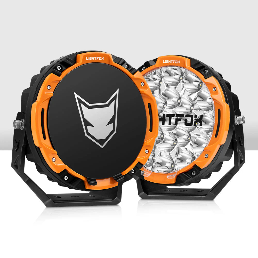 Lightfox 7inch LED Driving Light set with DRL 1Lux@5,512ft/1,680m IP68 13,600 Lumens