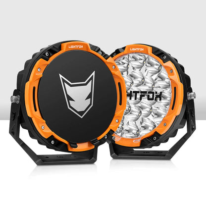 Lightfox 7inch LED Driving Light set with DRL 1Lux@5,512ft/1,680m IP68 13,600 Lumens