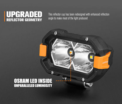 Lightfox Pair 4inch Osram LED Work Lights 1Lux @ 393m 4,600Lumens - image 3