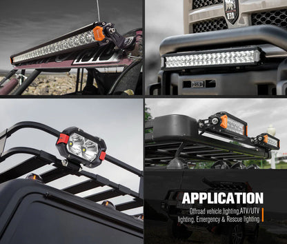 Lightfox Pair 4inch Osram LED Work Lights 1Lux @ 393m 4,600Lumens - image 9