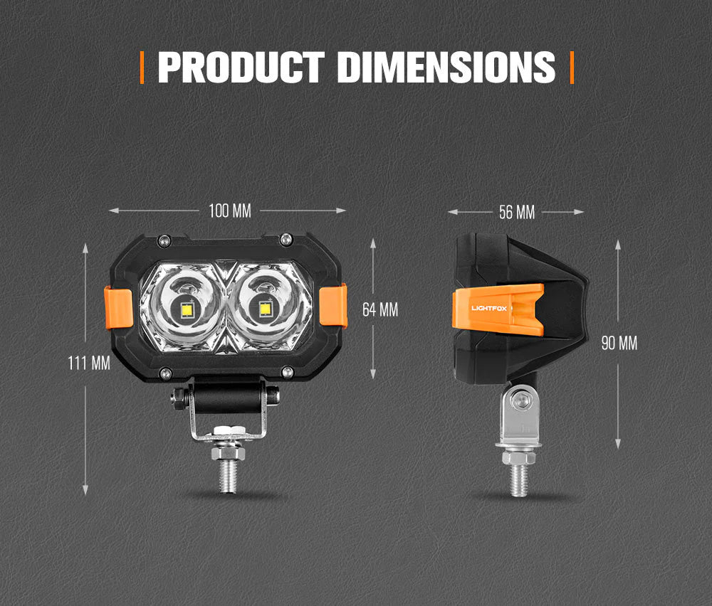 Lightfox Pair 4inch Osram LED Work Lights 1Lux @ 393m 4,600Lumens - image 10