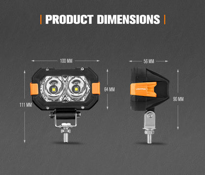 Lightfox Pair 4inch Osram LED Work Lights 1Lux @ 393m 4,600Lumens - image 10
