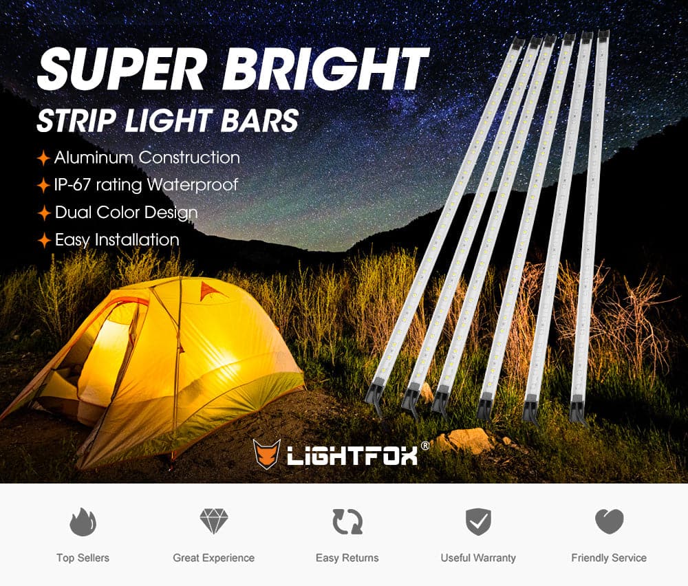 Lightfox 12V LED Camp Dual Colours Light Bar Kits Set of 6 - image 3