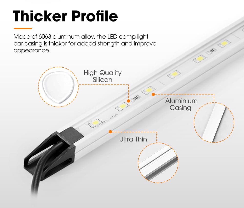 Lightfox 12V LED Camp Dual Colours Light Bar Kits Set of 6 - image 5