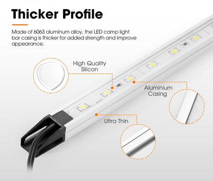Lightfox 12V LED Camp Dual Colours Light Bar Kits Set of 6 - image 5