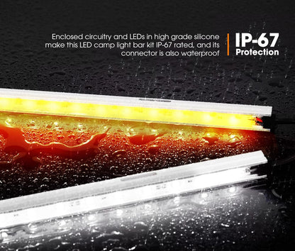 Lightfox 12V LED Camp Dual Colours Light Bar Kits Set of 6 - image 7
