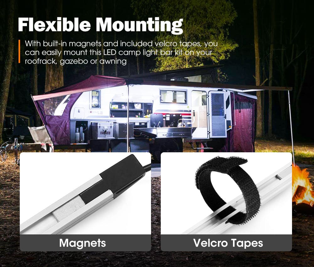 Lightfox 12V LED Camp Dual Colours Light Bar Kits Set of 6 - image 8