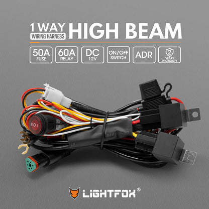 Lightfox High Beam Wiring Harness with DT 3-Pin Connector For LED Pod Light