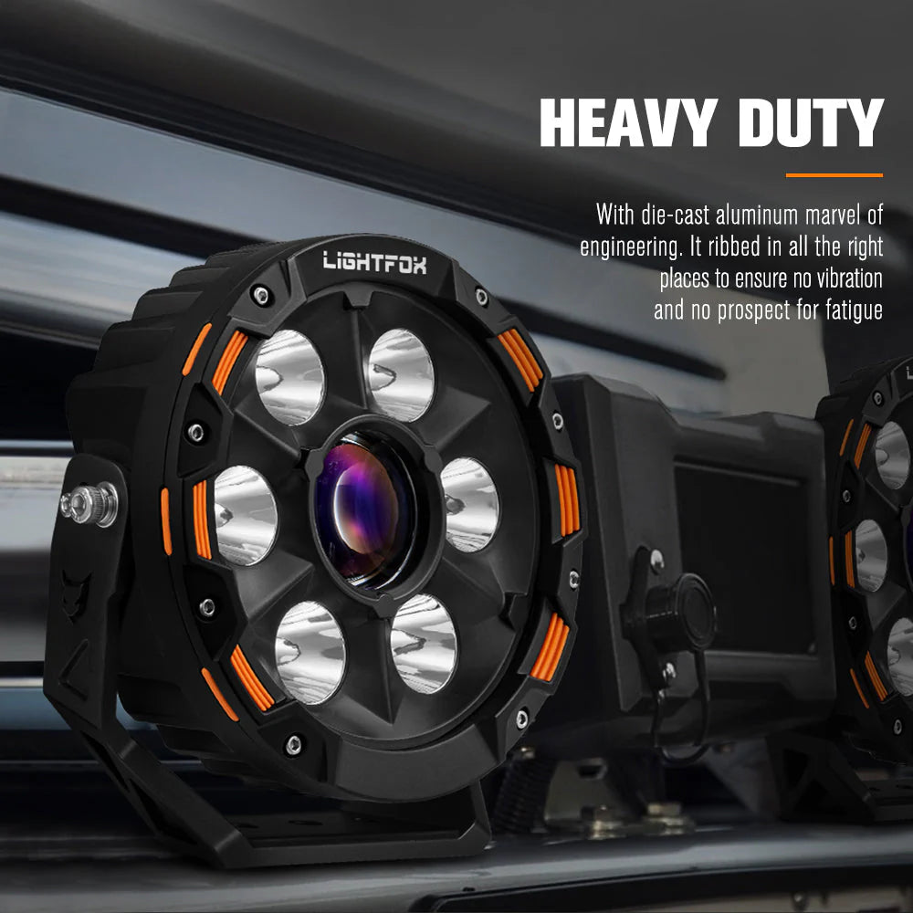 Lightfox 7inch Laser LED Driving Lights 1Lux@7,302ft/2,226m IP68 11,285 Lumens - image 6