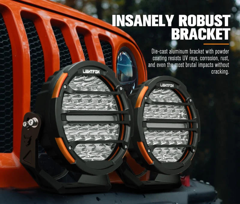 Lightfox Polaris 7 inch and 9 inch Osram LED Driving Lights with DRL