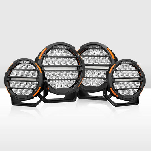 Lightfox Polaris 7 inch and 9 inch Osram LED Driving Lights with DRL