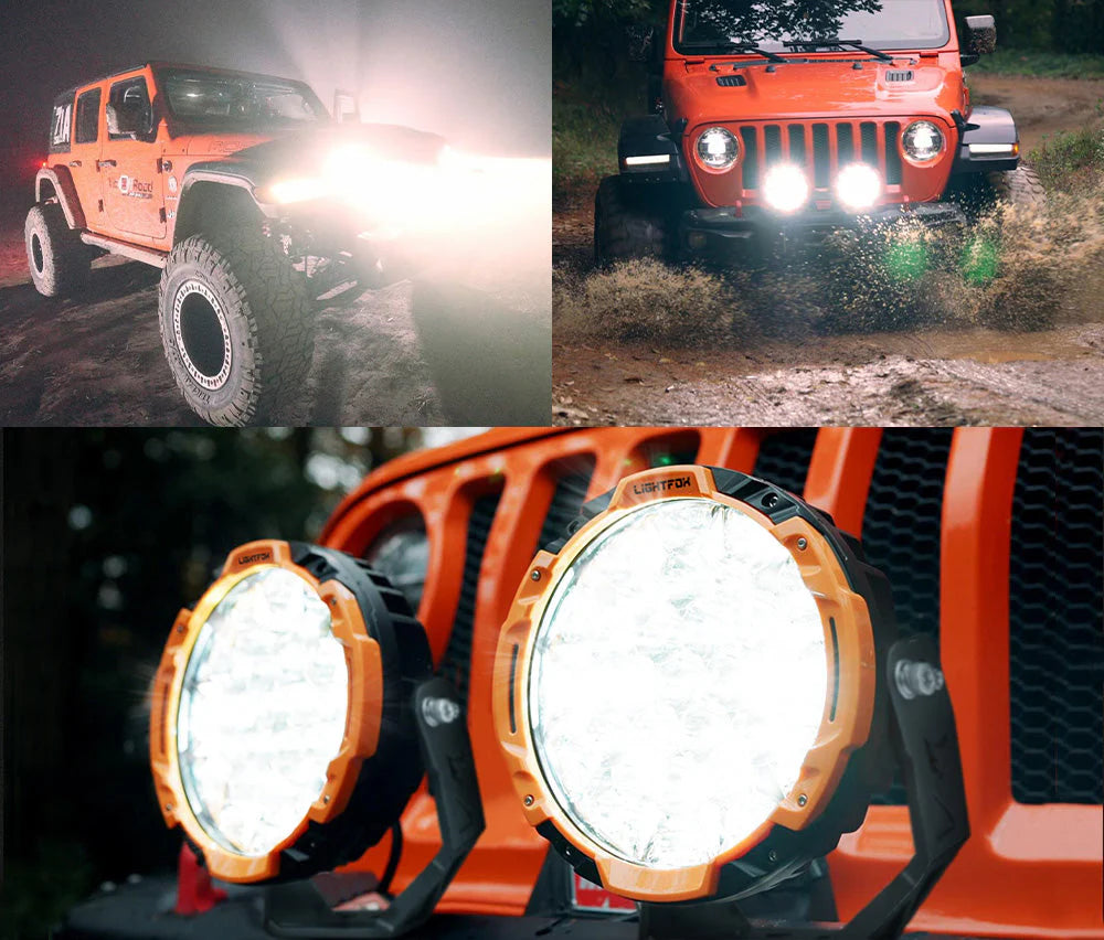 Lightfox 9inch LED Driving Light set with DRL 1Lux@6,890ft/2,100m IP68 16,342 Lumens - image 8