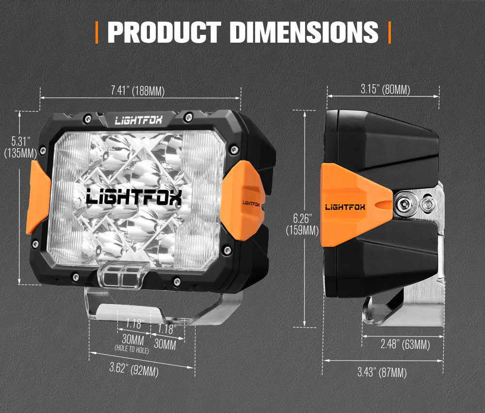 Lightfox Pegasus Series 9inch LED Driving Light set 1Lux@2,972ft/906m IP68 - image 9