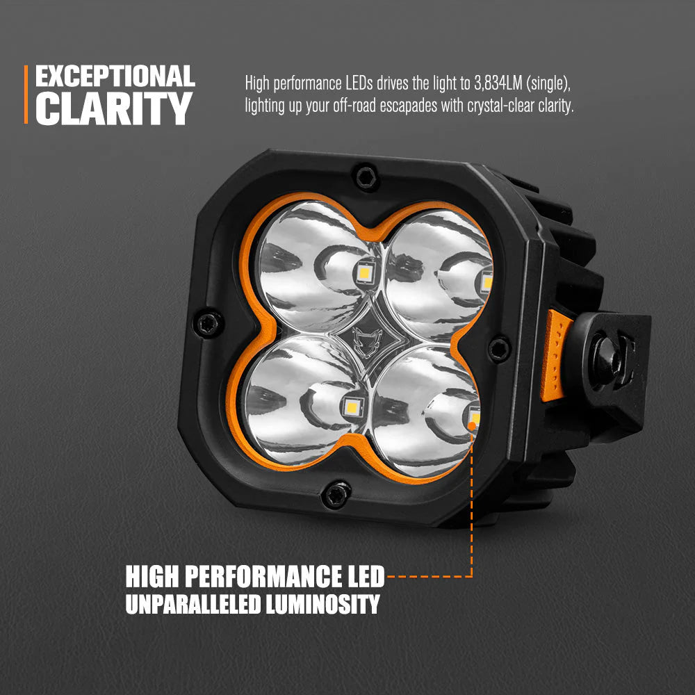 Lightfox Cygnus-4 3inch Pair LED Pod Lights 1Lux@1,248 ft IP68 3,834 - image 3