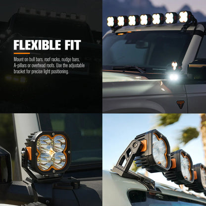 Lightfox Cygnus-4 3inch Pair LED Pod Lights 1Lux@1,248 ft IP68 3,834 - image 8