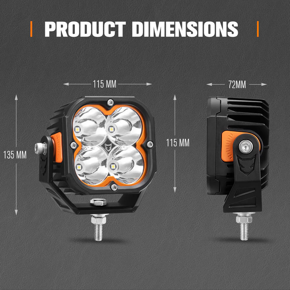 Lightfox Cygnus Pair 5inch Osram LED Pod Lights 1Lux@651m 14,106 Lumens - image 9