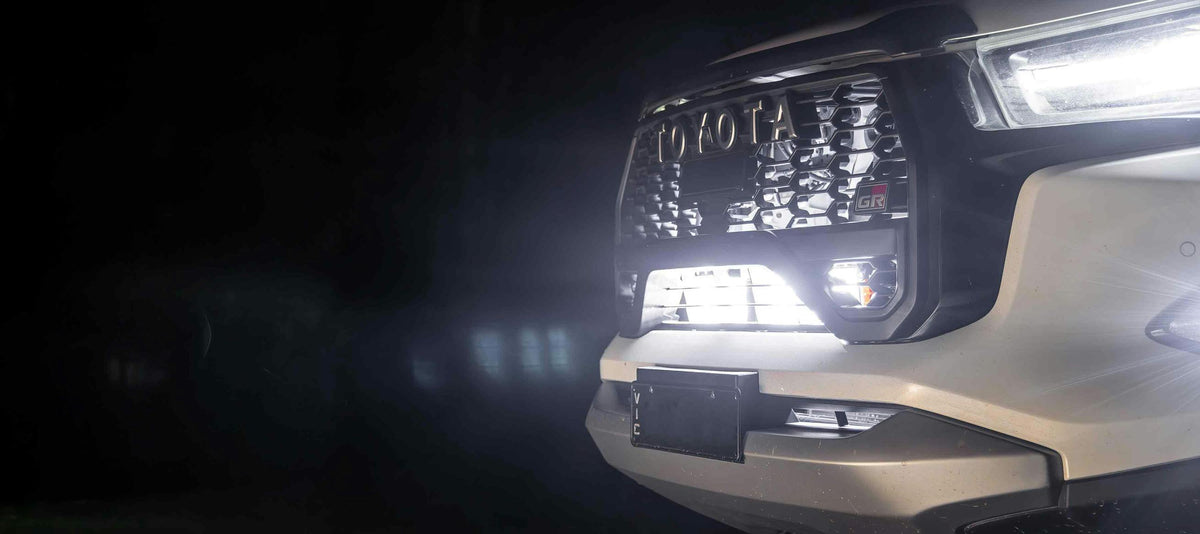 STEDI Hilux N80 GR Sport inner grille bracket angle view